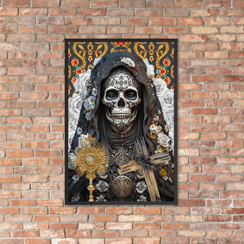 Santa Muerte Negra poster from Cosmovisions displaying profound spiritual symbolism