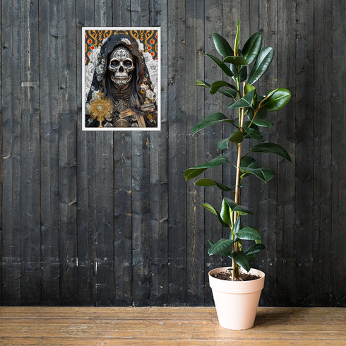 Santa Muerte Negra poster from Cosmovisions displaying profound spiritual symbolism