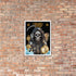 Black-clad Santa Muerte Negra symbol on poster from Cosmovisions