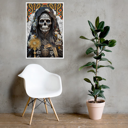 Santa Muerte Negra poster from Cosmovisions displaying profound spiritual symbolism