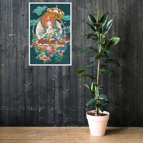 White Tara Thangka Poster