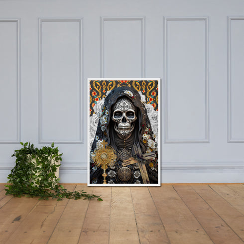 Santa Muerte Negra poster from Cosmovisions displaying profound spiritual symbolism