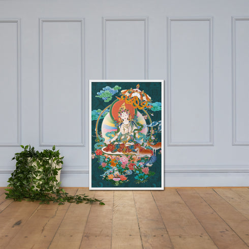 White Tara Thangka Poster