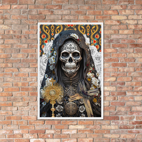 Santa Muerte Negra poster from Cosmovisions displaying profound spiritual symbolism