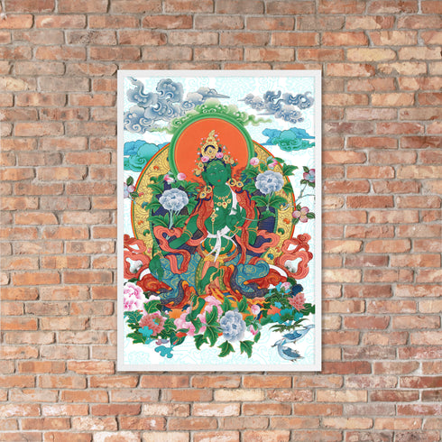 Green Tara Thangka Poster