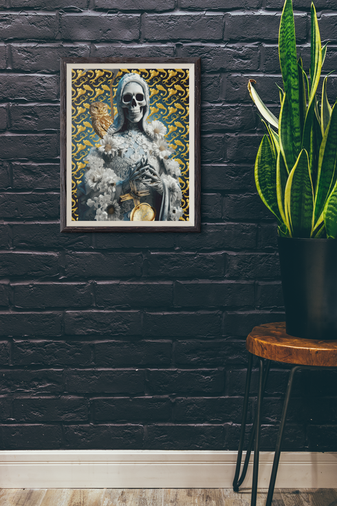 Inspiring Santa Muerte Blanca Poster from the Santa Muerte Collection