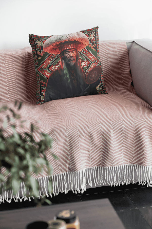 Amanita Collection Pillow reflecting Yakut culture and Amanita muscaria.