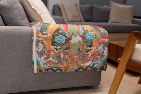 Green Tara Thangka Blanket