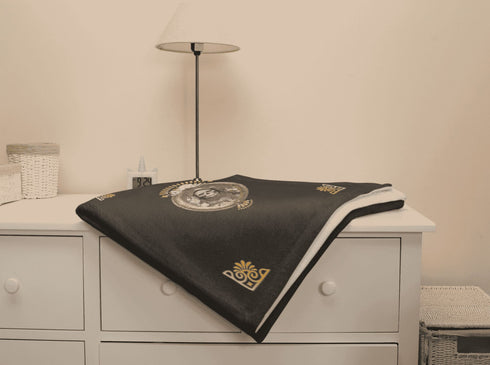 Cosmovisions Collection - Blanket embodying Santa Muerte Negra's spirituality