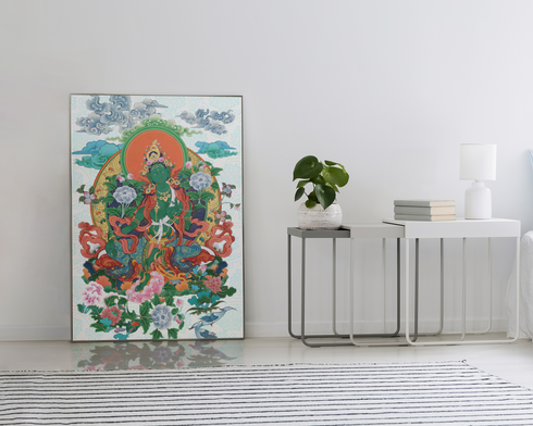 Green Tara Thangka Poster