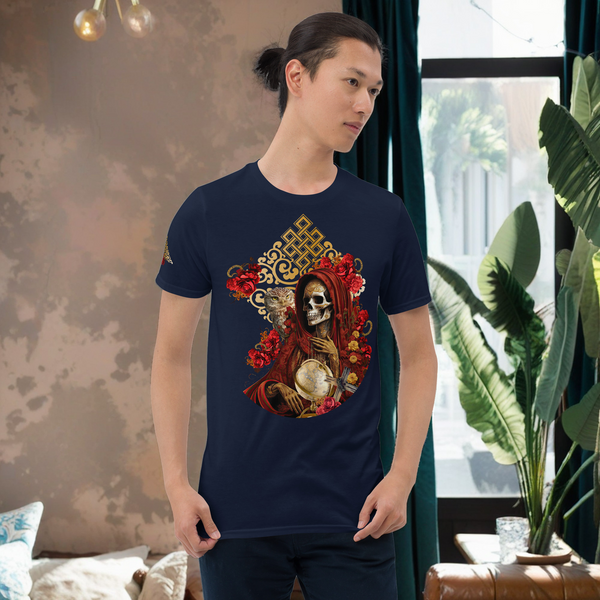 Stylish Santa Muerte Roja Collection T-Shirt by Cosmovisions