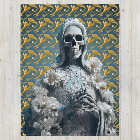 Santa Muerte Blanca Blanket - Cocoon of spiritual shelter and comfort