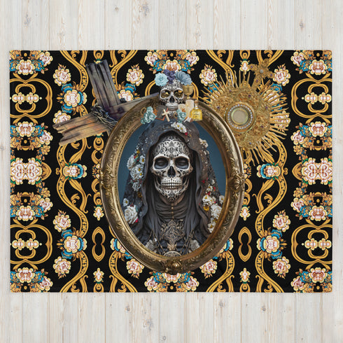 Premium quality blanket from the Santa Muerte Negra Collection