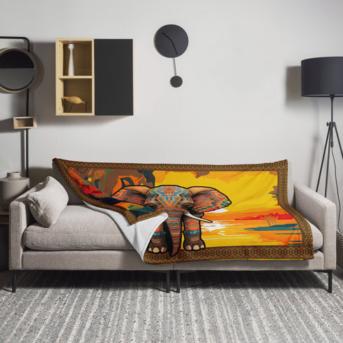 Elephant Mama Africa Blanket