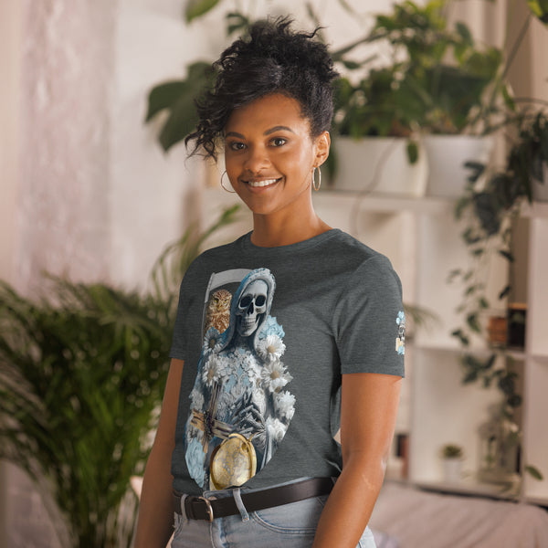 Expressive Santa Muerte Blanca T-Shirt from Cosmovisions