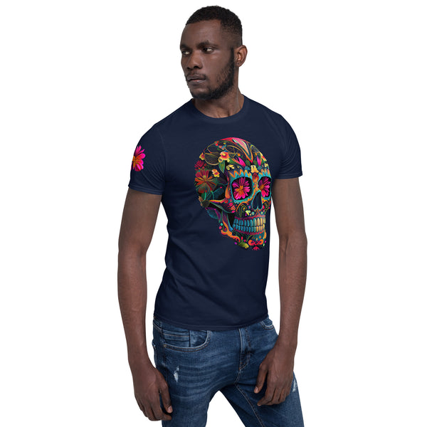 Dia de los Muertos T-shirt from Dia de los Muertos collection symbolizing life, death and rebirth