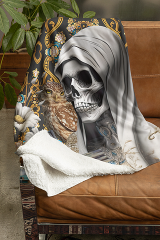 Blanca Santa Muerte Blanket